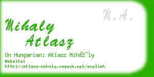 mihaly atlasz business card